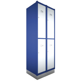 Metal Locker 2 Door 1800 x 500 x 300mm c/w Padlock 2 Bay