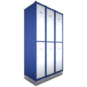 Metal Locker 2 Door 1800 x 500 x 300mm c/w Padlock 3 Bay