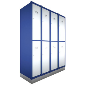 Metal Locker 2 Door 1800 x 500 x 300mm c/w Padlock 4 Bay