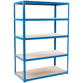 Value Shelving 1780h x 1200w x 600d 5 Level 265kg UDL Blue 5 Bay