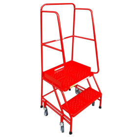 Industrial 02 tread mobile step NARROW AISLE 1500h x 600w x 735 long -Platform 500mm high