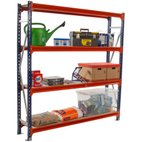 Longspan Shelving 2000H x 1800W x 400D 4 Levels c/w Timber