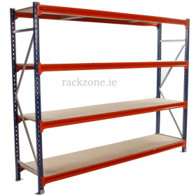 Longspan Shelving 2000H x 2400W x 400D 4 Levels c/w Timber