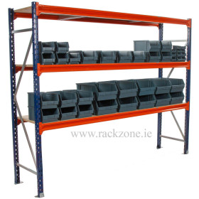 Longspan Shelving 2000H x 2400W x 800D 3 Levels c/w Timber