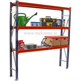 Longspan Shelving 2500H x 2400W x 600D 3 Levels c/w Timber