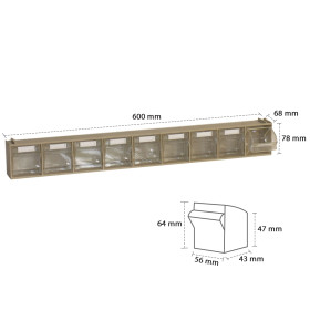 Storage Tilt Bin Madia 1 600w x 68d x 78h (9-Tilt Bin)