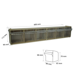 Storage Tilt Bin Madia 2 600w x 96d x 112h (6-Tilt Bin) c/w Locking Bar