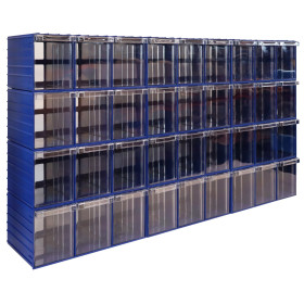 Plastic Drawer 36 Box 204d x 370w x 160h Blue 120-3