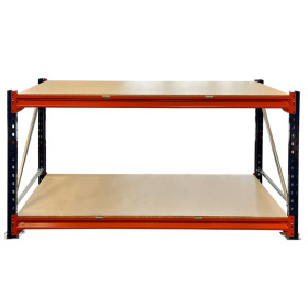 Industrial Workbench 1500w X 600d X 900h 2 Levels c/w Timber & Feet