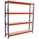 Longspan Shelving 2500H x 1800W x 600D 4 Levels c/w Timber Starter