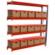 Longspan Shelving 2500H x 1800W x 800D 4 Levels c/w Timber Extender